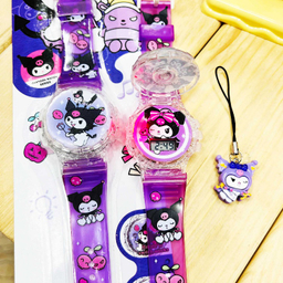 ساعت مچی دیجیتال پسرانه مدل کرومی چراغ دار موزیکال به همراه آویز