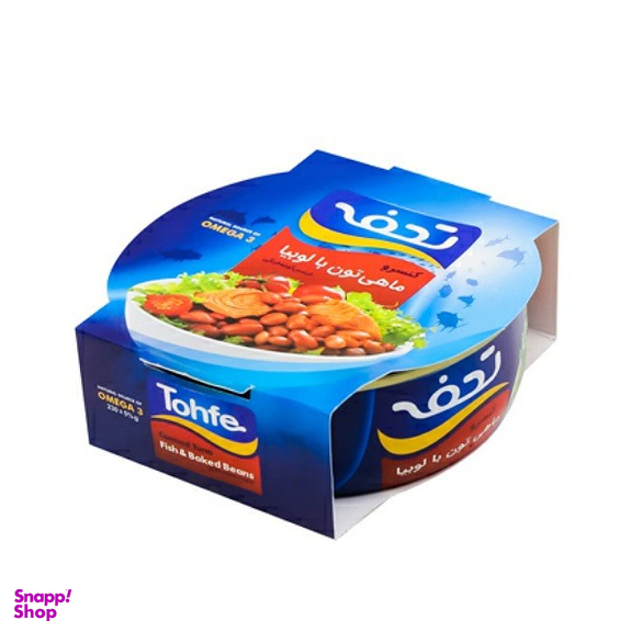 کنسرو ماهی تون با لوبیا تحفه وزن 230 گرم