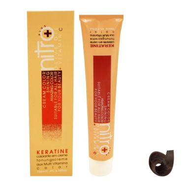 رنگ مو نیترو پلاس مدل Keratine شماره 3.5 حجم 100 میلی لیتر رنگ قهوه ای طلایی تیره
