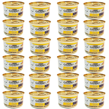 کنسرو گربه گورمت گلد پته طعم بوقلمون وزن 85 گرم بسته 24 عددی