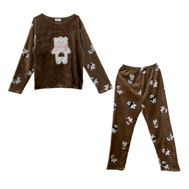 ست بلوز و شلوار زنانه مدل PL500 رنگ قهوه ای