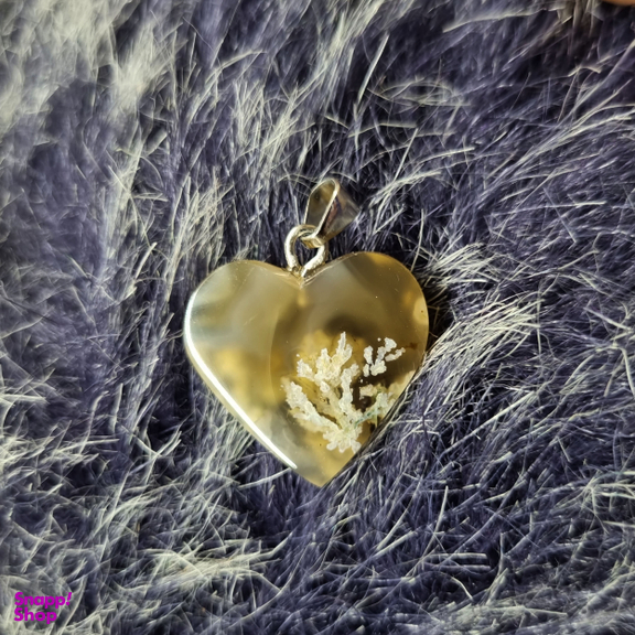 پلاک گردنبند زنانه مدل عقیق شجر طرح قلب کد B29