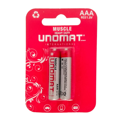 باتری نیم قلمی یونومات مدل MUSCLE بسته دو عددی