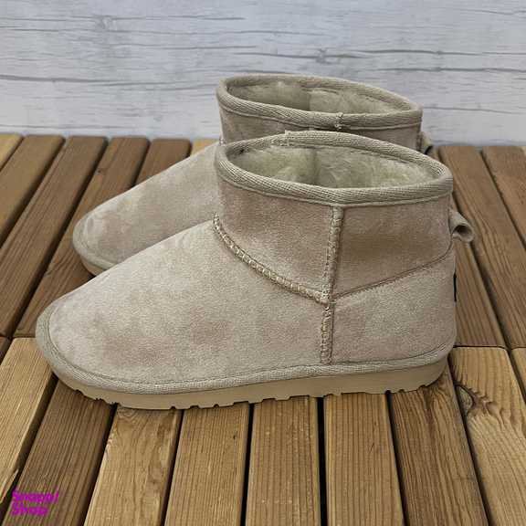 نیم بوت زنانه طرح آگ کوتاه رنگ کرم