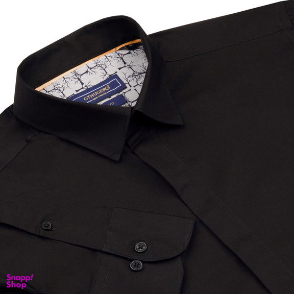 پیراهن پوپلین مردانه جی تی هوگرو کد 10233 رنگ مشکی