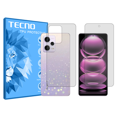 محافظ صفحه نمایش شفاف گوشی موبایل تکنو مناسب برای شیائومی Redmi Note 12 Pro به همراه محافظ پشت گوشی