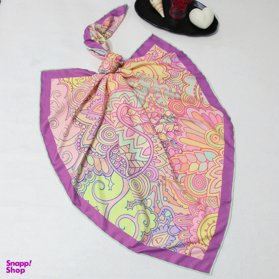 روسری زنانه آنالیا مدل ابریشم مزونی کد a-5077