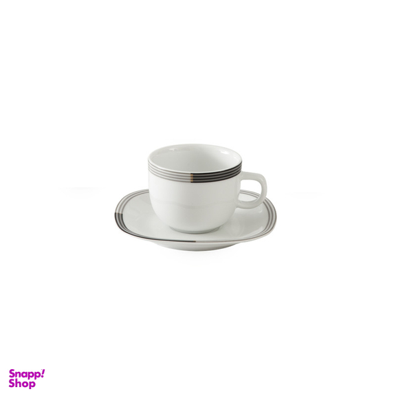 ست فنجان و نعلبکی 12 پارچه چینی زرین ایران مدل کواترو وگاس اوریت درجه عالی