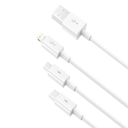 کابل تبدیل USB به microUSB / لایتنینگ / USB-C بیسوس مدل CAMLTYS-02 طول 1.5 متر