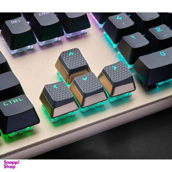 کیبورد باسیم مکانیکال مخصوص بازی کورسیر مدل K100 RGB Midnight Gold