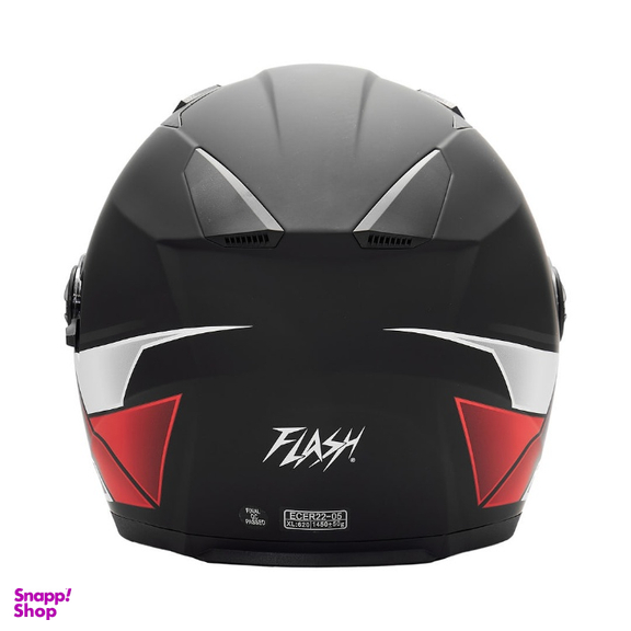 کلاه کاسکت بدون فک فلش مدل 868 matt black-red-white