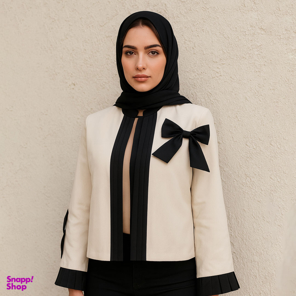 کت رسمی زنانه السانا مدل آسرین کد 232579 رنگ سفید مشکی