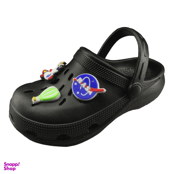 صندل بچگانه زیتون طرح کراکس مدل فضایی رنگ مشکی