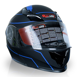 کلاه کاسکت بلوتوث دار ردلاین مدل +939 رنگ مشکی آبی