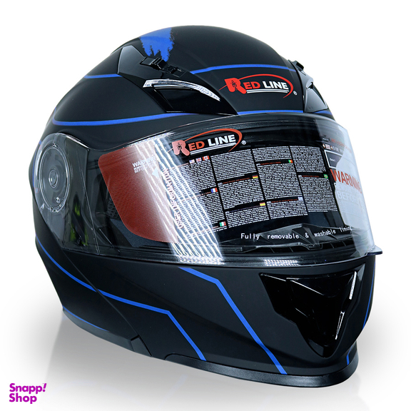 کلاه کاسکت بلوتوث دار ردلاین مدل +939 رنگ مشکی آبی