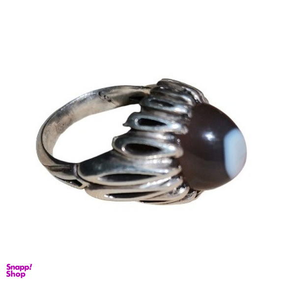 انگشتر نقره مردانه مدل عقیق جز تک چشم کلاهدار