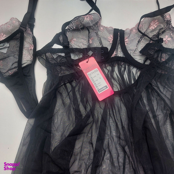 لباس خواب زنانه برتا مدل توری فنردار کد 2200BS