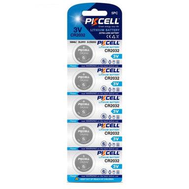 باتری سکه ای پی‌ کی سل مدل CR2032 3V Lithium Manganese بسته 5 عددی
