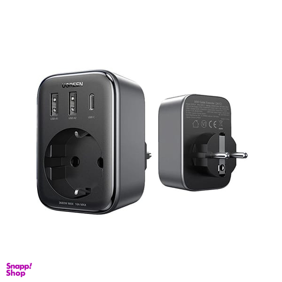شارژر دیواری 30 وات 3 پورت USB-A/USB-C/سه شاخه برق یوگرین مدل CD314 کد 90613