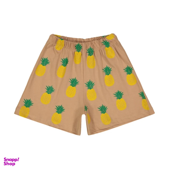 ست تیشرت و شلوارک دخترانه مادر مدل پینا کد AM-MA-Pina رنگ نسکافه ای