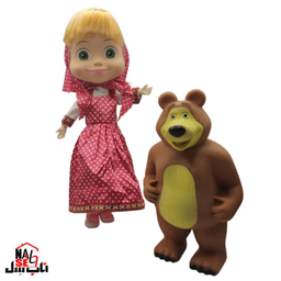 عروسک ناب سل مدل ماشا و آقا خرسه مجموعه 2 عددی