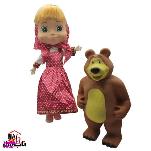 عروسک ناب سل مدل ماشا و آقا خرسه مجموعه 2 عددی