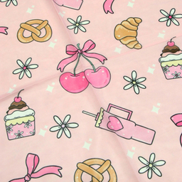 روسری دخترانه آنالیا مدل نخی طرح کروسان کد 10185