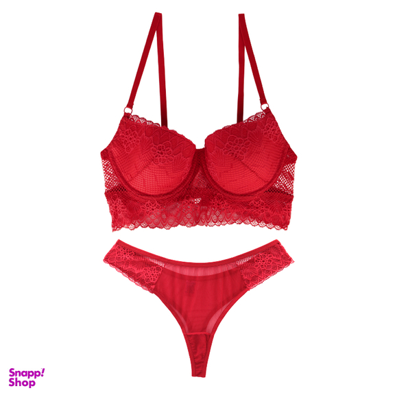 ست شورت و سوتین زنانه برتا کد 6077RP رنگ قرمز