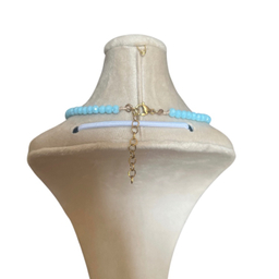 گردنبند مهره‌ ای زنانه مدل سنگ تراش خورده کریستالی