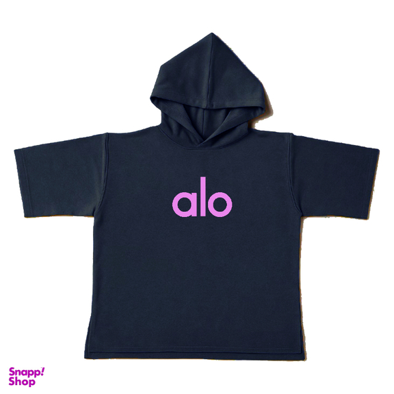 تیشرت زنانه طرح Alo کد TK رنگ مشکی