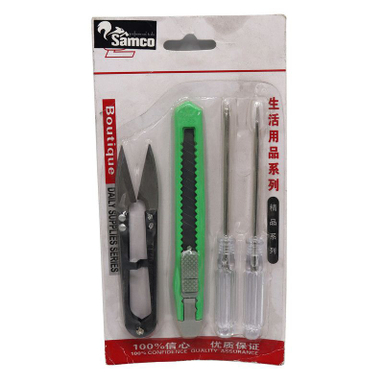 پیچ گوشتی سامکو مدل YP-04 مجموعه 4 عددی به همراه کاتر و قیچی