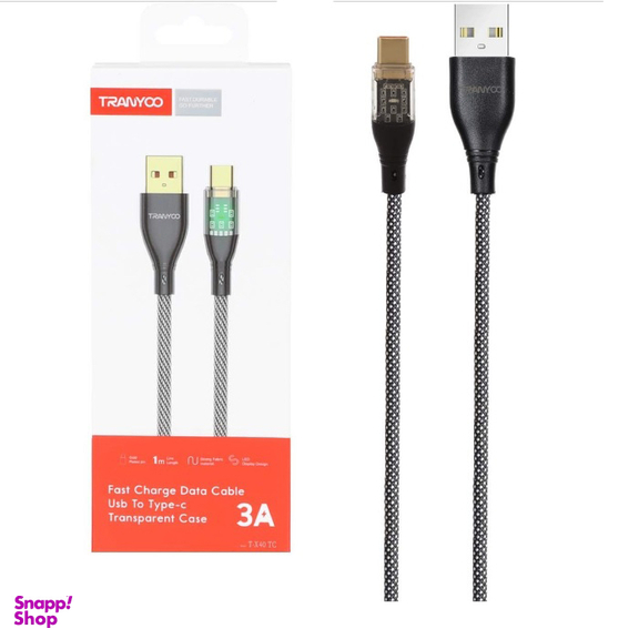 کابل شارژ USB به Type-C ترانیو کد T-X40 طول 1 متر