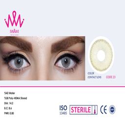 لنز رنگی چشم لئا کد 23 رنگ سبز یشمی به همراه نگهدارنده لنز