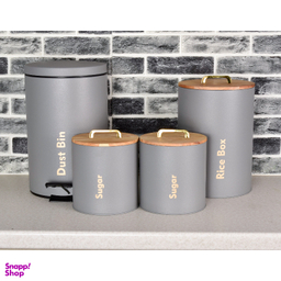 سرویس آشپزخانه 4 پارچه یونیک مدل درب چوبی دسته T کد 803