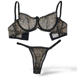 ست شورت و سوتین زنانه مکسوریا کد 1001 رنگ قهوه ای مشکی