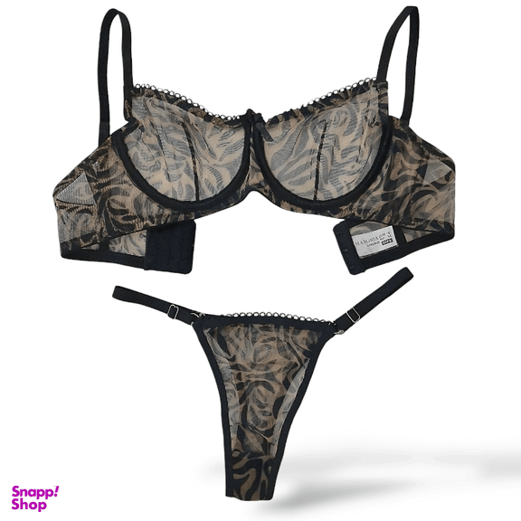 ست شورت و سوتین زنانه مکسوریا کد 1001 رنگ قهوه ای مشکی