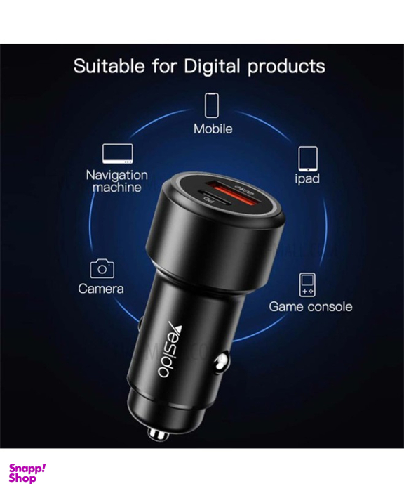 شارژر فندکی فست شارژ یسیدو مدل Y42