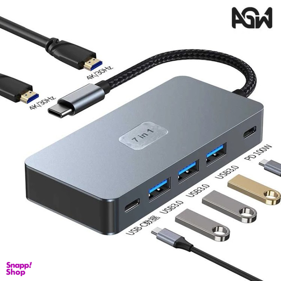 USB هاب 7 پورت Type-C ای جی دبلیو مدل BYL-2312