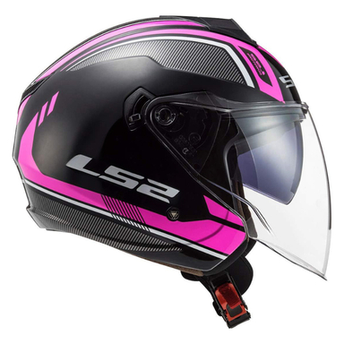 کلاه کاسکت ال اس تو مدل OF573 Twister II Black Pink Shine به همراه کاور