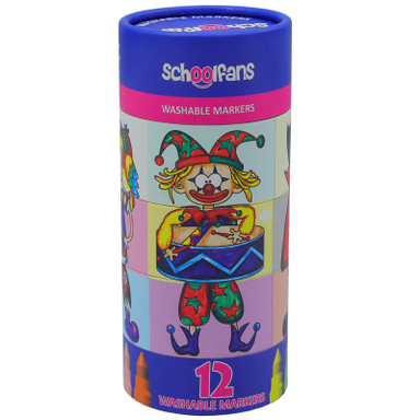 ماژیک 12 رنگ اسکول فنس مدل استوانه ای پازلی کد 92412