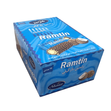 شکلات رامتین نارگیلی شونیز وزن 19 گرم بسته 24 عددی
