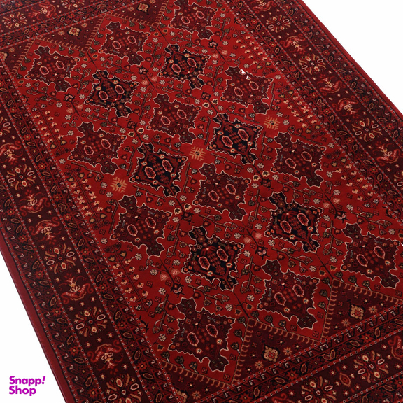فرش ماشینی بزرگمهر کد 78010 طرح بلوچی زمینه لاکی