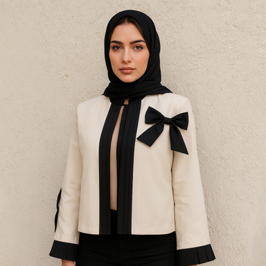 کت رسمی زنانه السانا مدل آسرین کد 232579 رنگ سفید مشکی