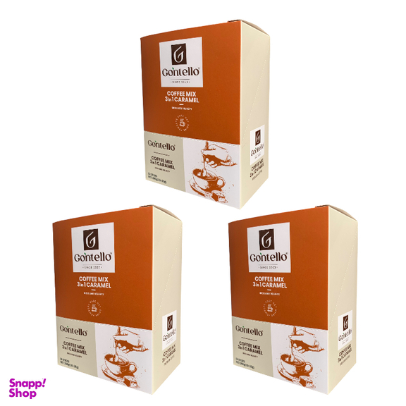 کافی میکس 3×1 کاراملی گونتلو وزن 200 گرم بسته 10 عددی مجموعه ۳ عددی
