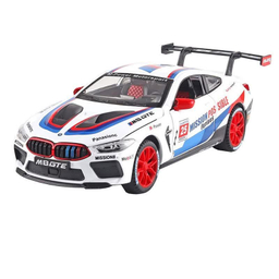 ماکت ماشین ناب سل مدل بی ام و ام 8 فلزی چراغدار BMW M8 GT همراه با جاسوییچی