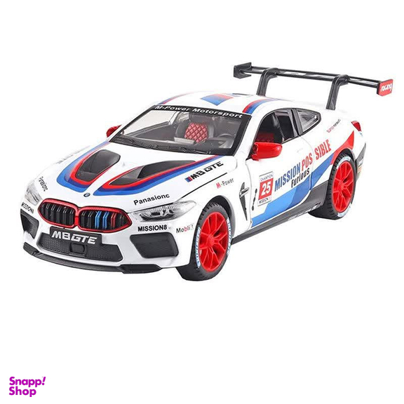 ماکت ماشین ناب سل مدل بی ام و ام 8 فلزی چراغدار BMW M8 GT همراه با جاسوییچی