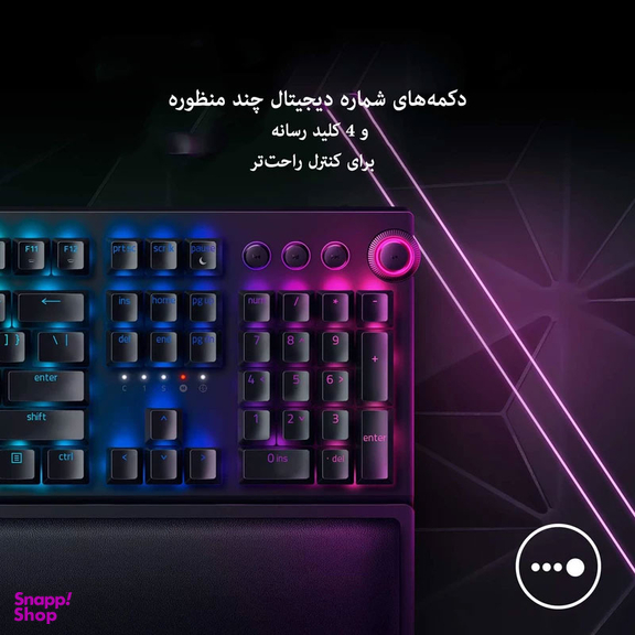 کیبورد مخصوص بازی ریزر (Razer) مدل BLACKWIDOW V3 Chroma RGB With Green Switch
