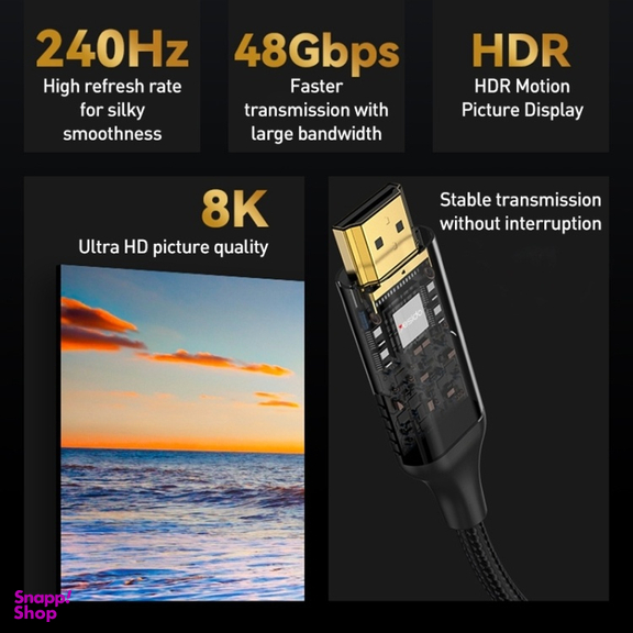 کابل HDMI 2.1 یسیدو مدل 8K طول 1.8 متر