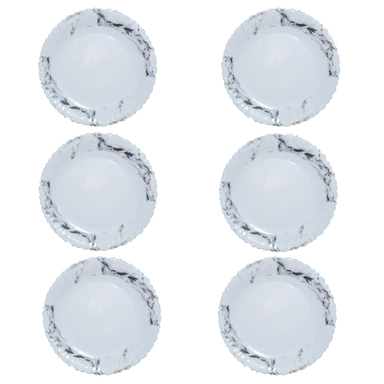 بشقاب غذاخوری مدل ماربل تخت کنگره بسته 6 عددی