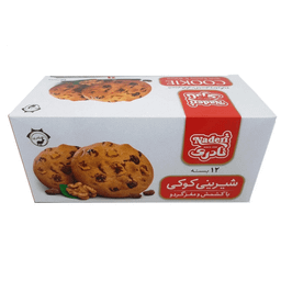 شیرینی کوکی با کشمش و مغز گردو نادری وزن 35 گرم بسته 12 عددی